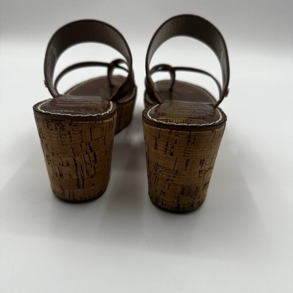 Sam Edelman Rayna sandals cork wedge tan women's 9 M - Picture 6 of 8